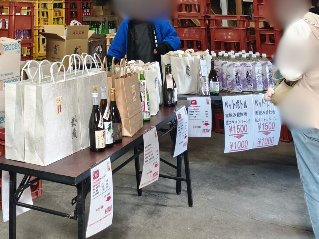 作州武蔵 蔵開き 限定酒の販売コーナー