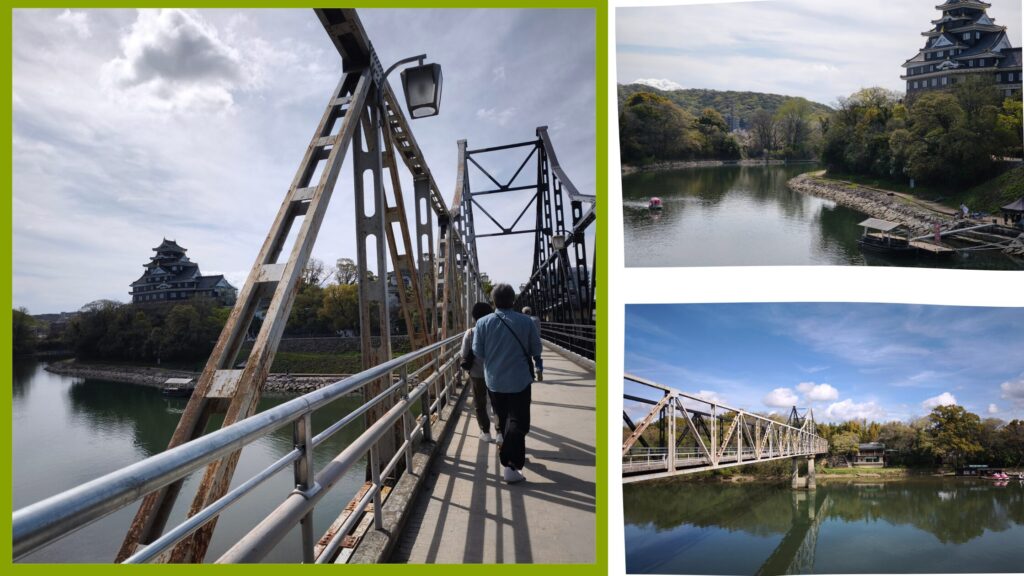 月見橋から岡山城へ