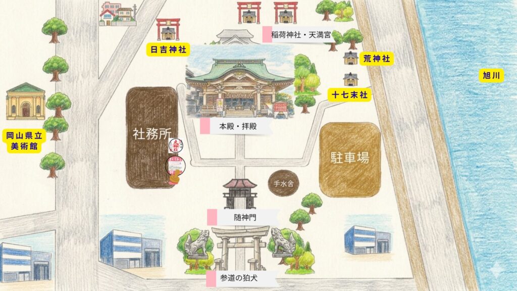 岡山神社境内図
