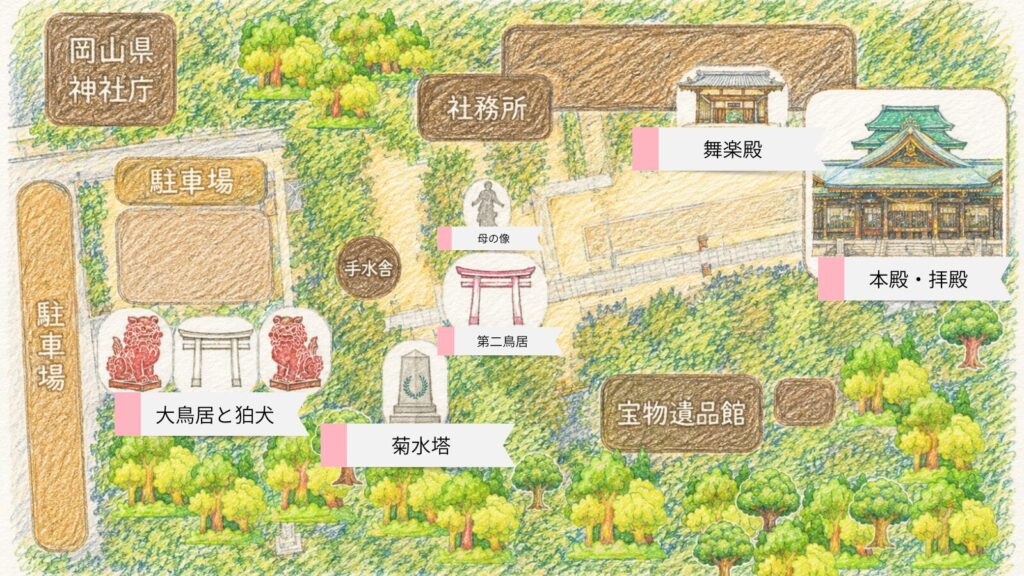岡山護国神社境内図