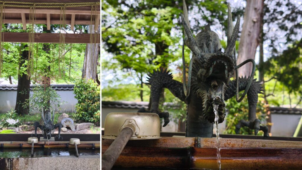 正楽寺 手水舎 青銅の龍